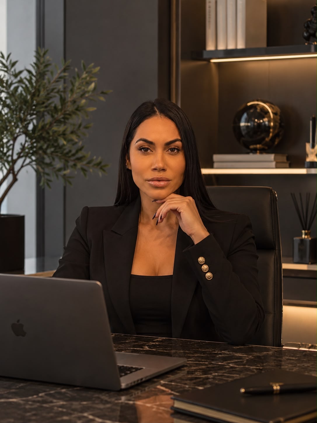 Larissa Luz, CEO da LGL Investments, em seu escritório